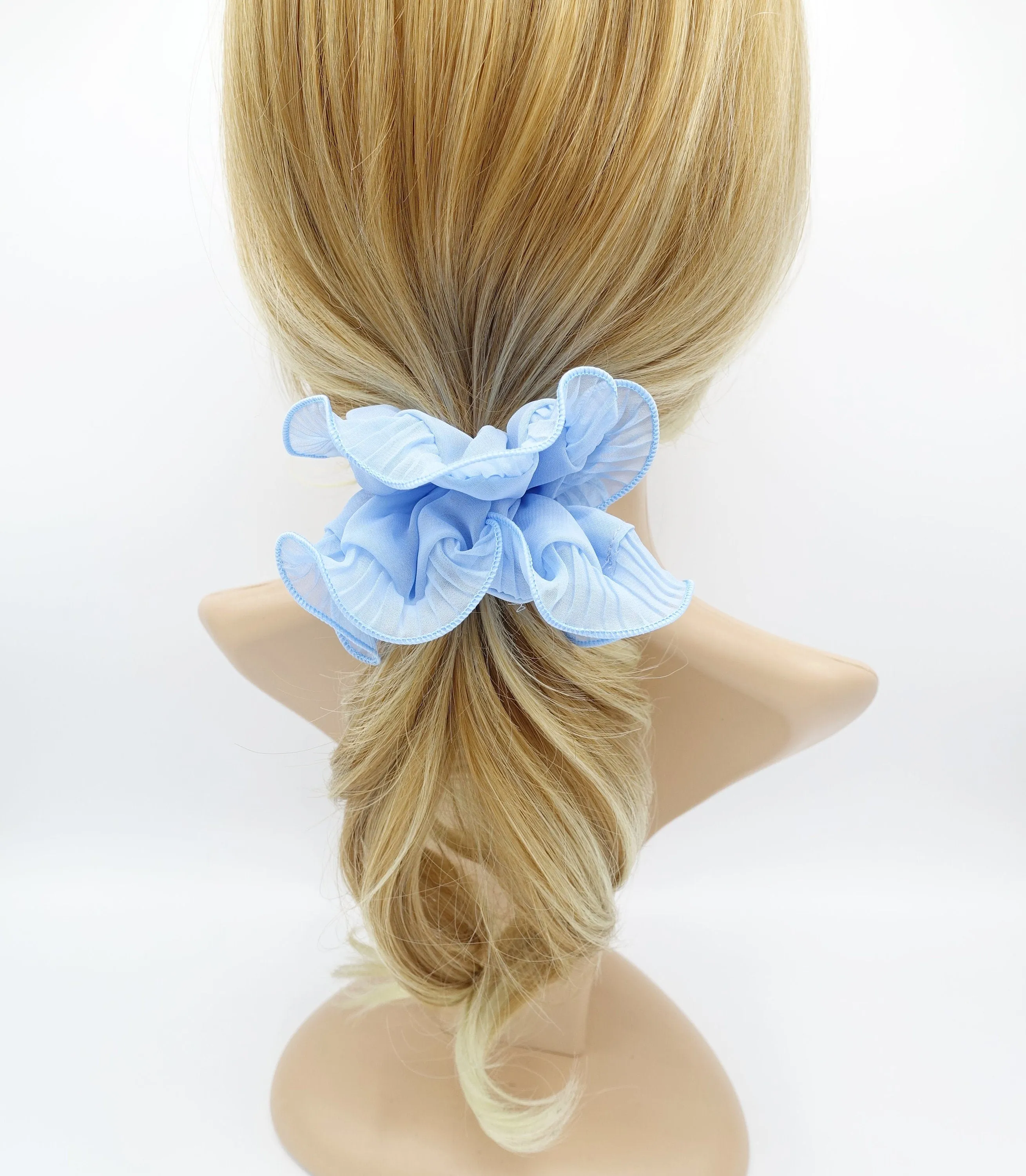 pleated edge chiffon scrunchies hair elastic women hair tie hair accessory for women