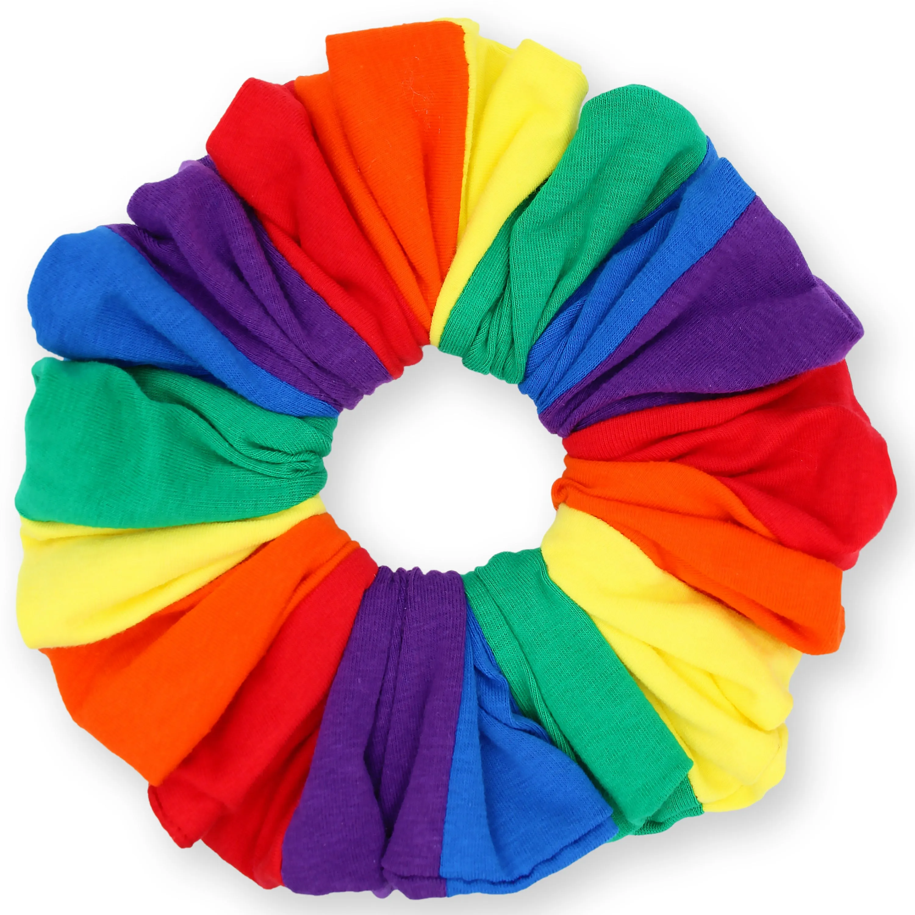 Pride King Size Rainbow Scrunchies XXL Ponytail T-Shirt Cotton Holder Made in the USA