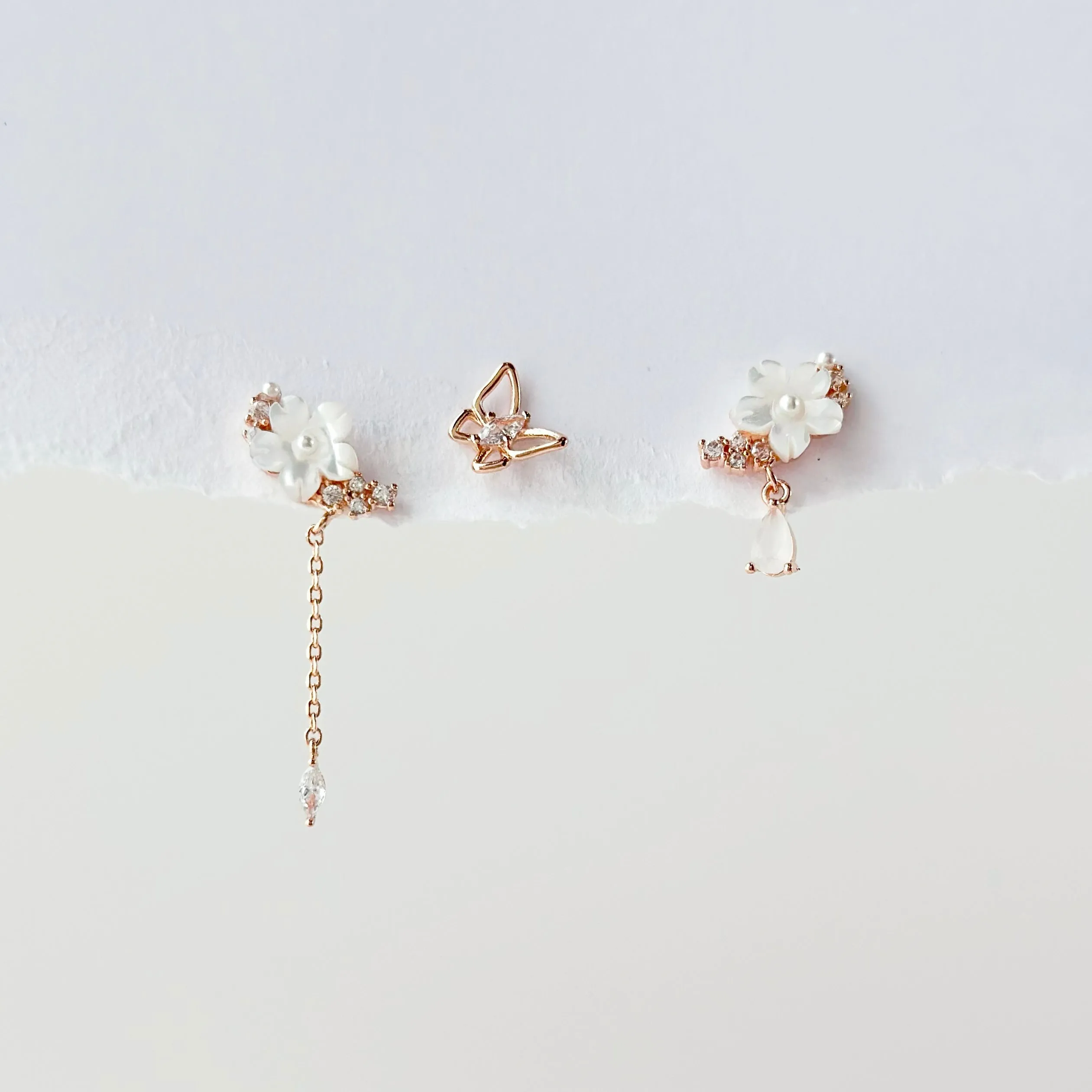 Rose Gold Sakura Glistening Earrings