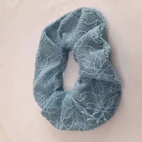 Scrunchie | Flower Doodles | Steel Blue