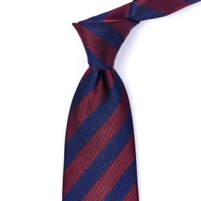 Sovereign Grade Woven Navy and Burgundy Rep Tie, 150 cm