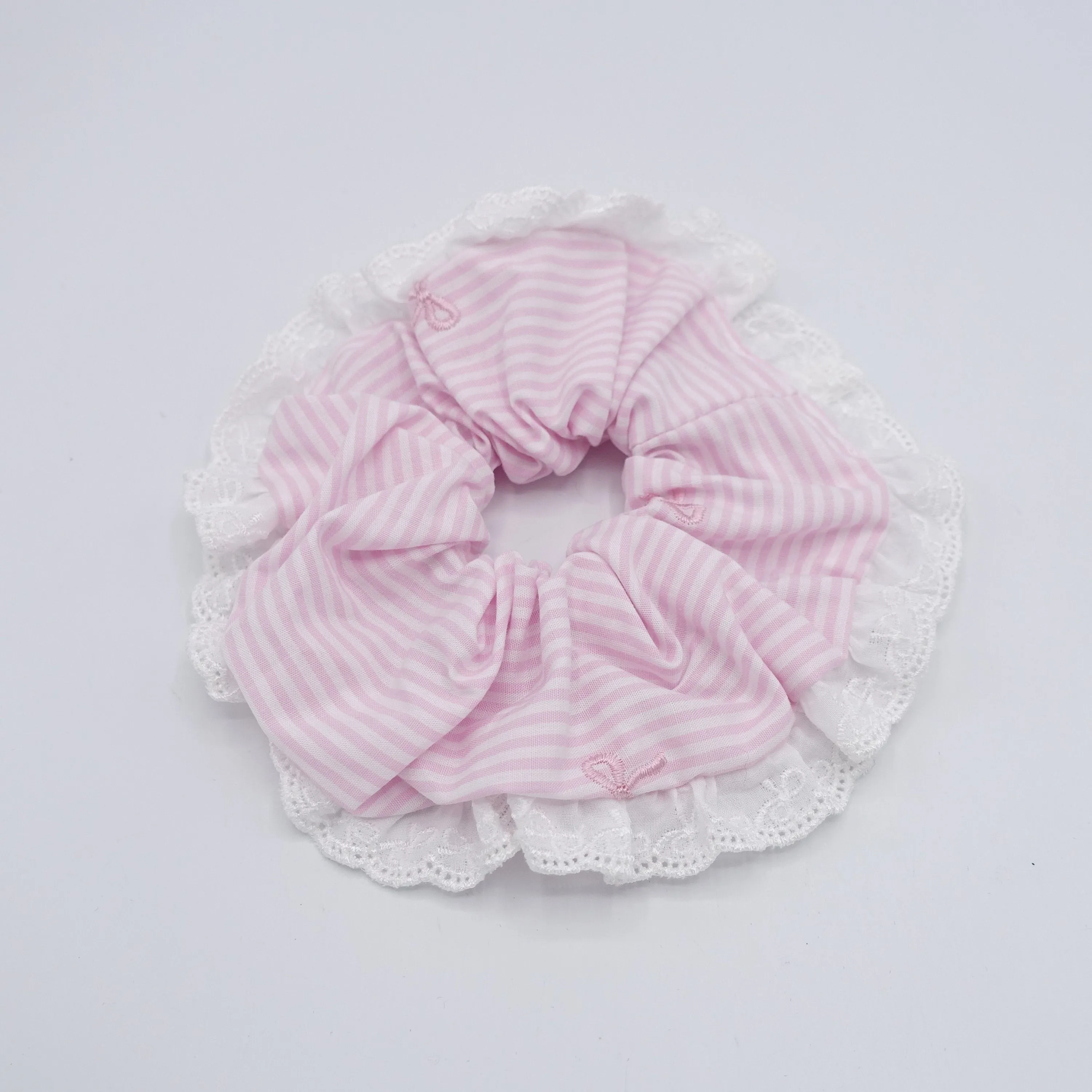 stripe scrunchies, cotton scrunchies, lace scrunchies for women