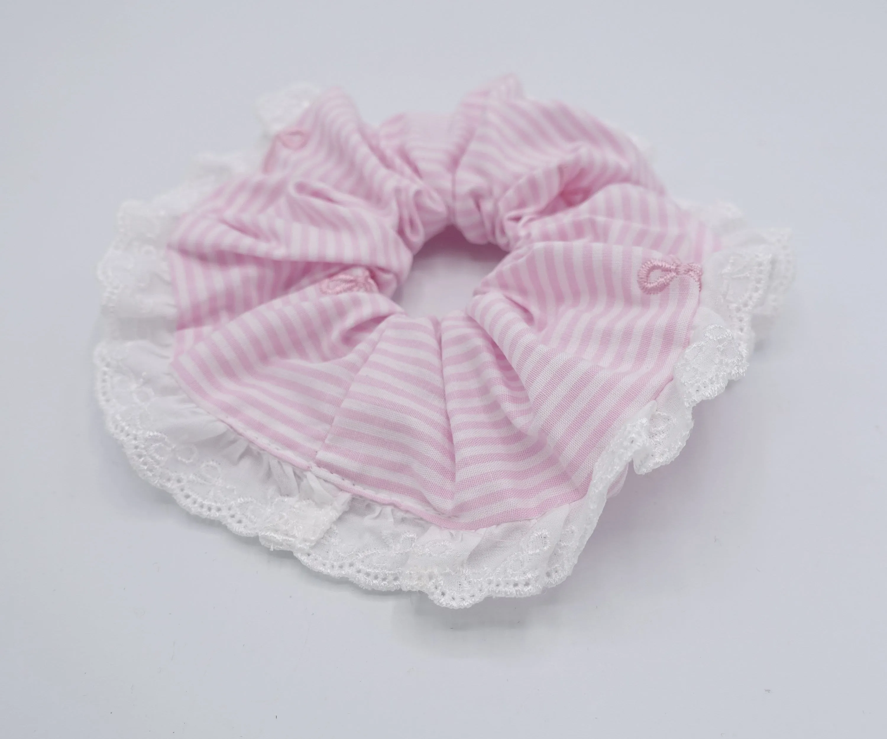 stripe scrunchies, cotton scrunchies, lace scrunchies for women