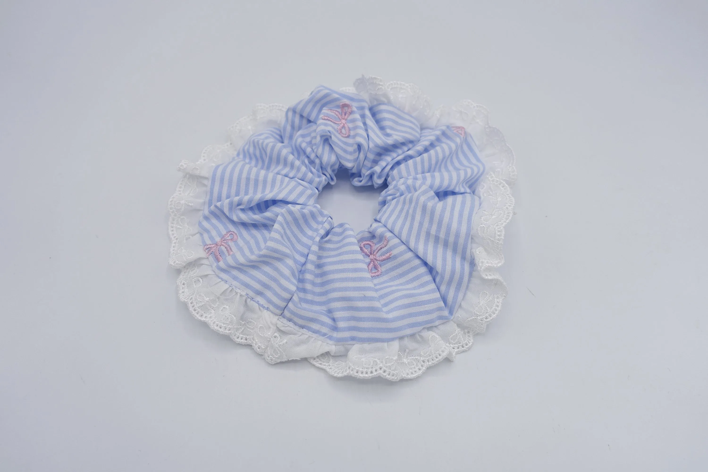 stripe scrunchies, cotton scrunchies, lace scrunchies for women